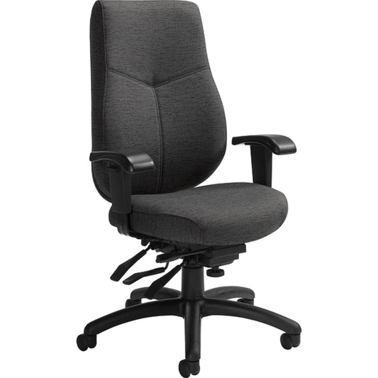 Global Urban Mid Back Multi-Tilter Chair, Fabric, Light Grey, 25 1/2"W x 25"D x 43 1/2"H