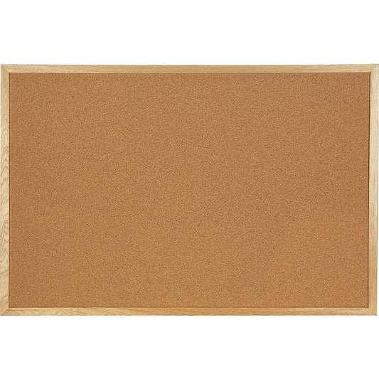 Staples Economy Bulletin Board with Oak Frame - 24" x 36"