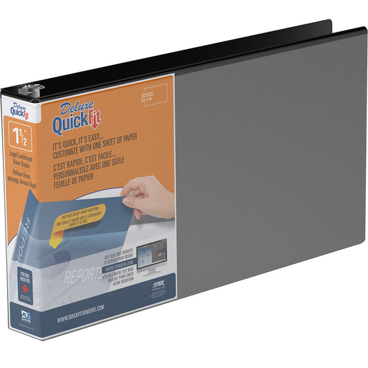 Classeur à anneaux ronds Davis Group QuickFit 1,5 po à 3 anneaux - Noir