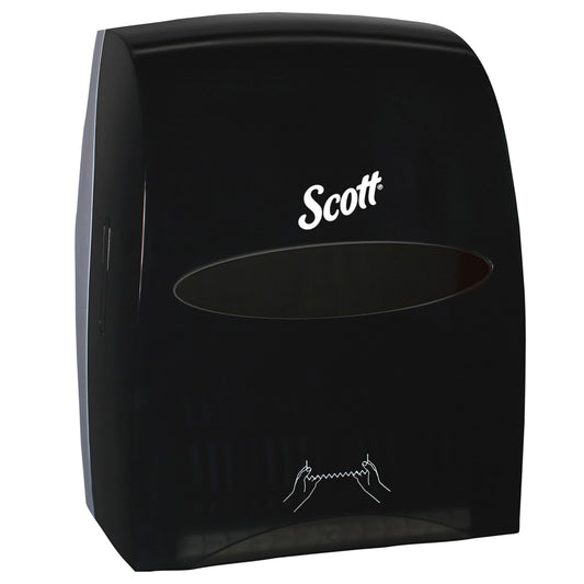 Distributeur manuel d'essuie-mains en rouleau Scott Essential - Pour essuie-mains Scott Purple Core - 32 x 41 x 26 cm - Noir