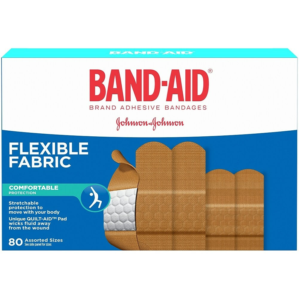 Pansements en tissu souple de marque BAND-AID - Assortiment - Paquet de 80