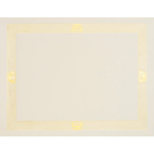 St. James Elite Bond Certificates - Natural Linen with Capital Gold Foil Design - 12 Pack
