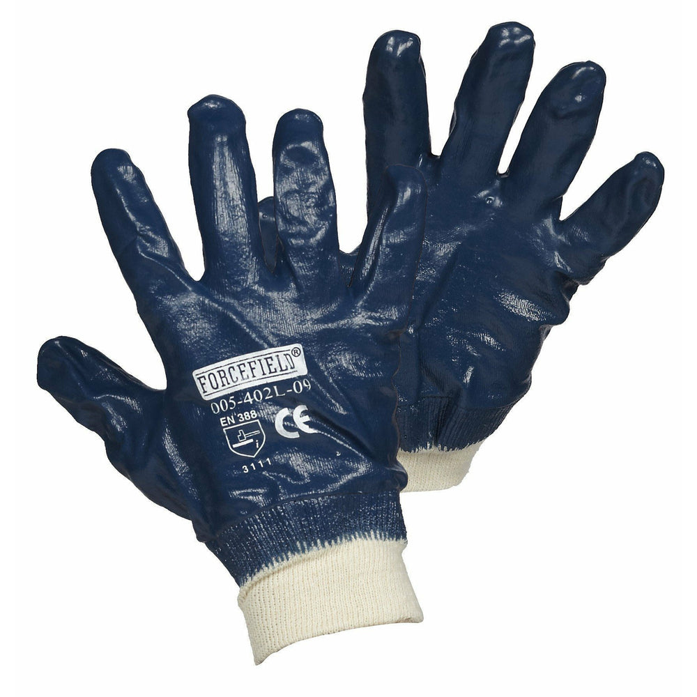 Gants Forcefield en coton enduit de nitrile - Taille 8 - Bleu
