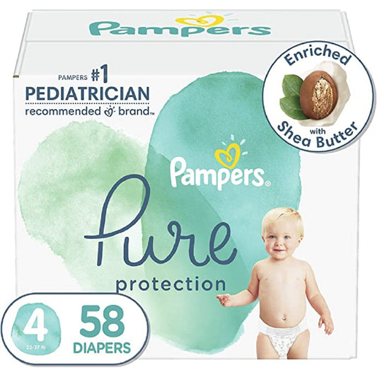 Couches Pampers Pure Super - Taille 4 - Paquet de 58