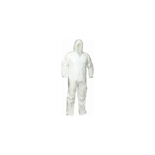 Forcefield Microporous Disposable Coverall with Hood - Large - White