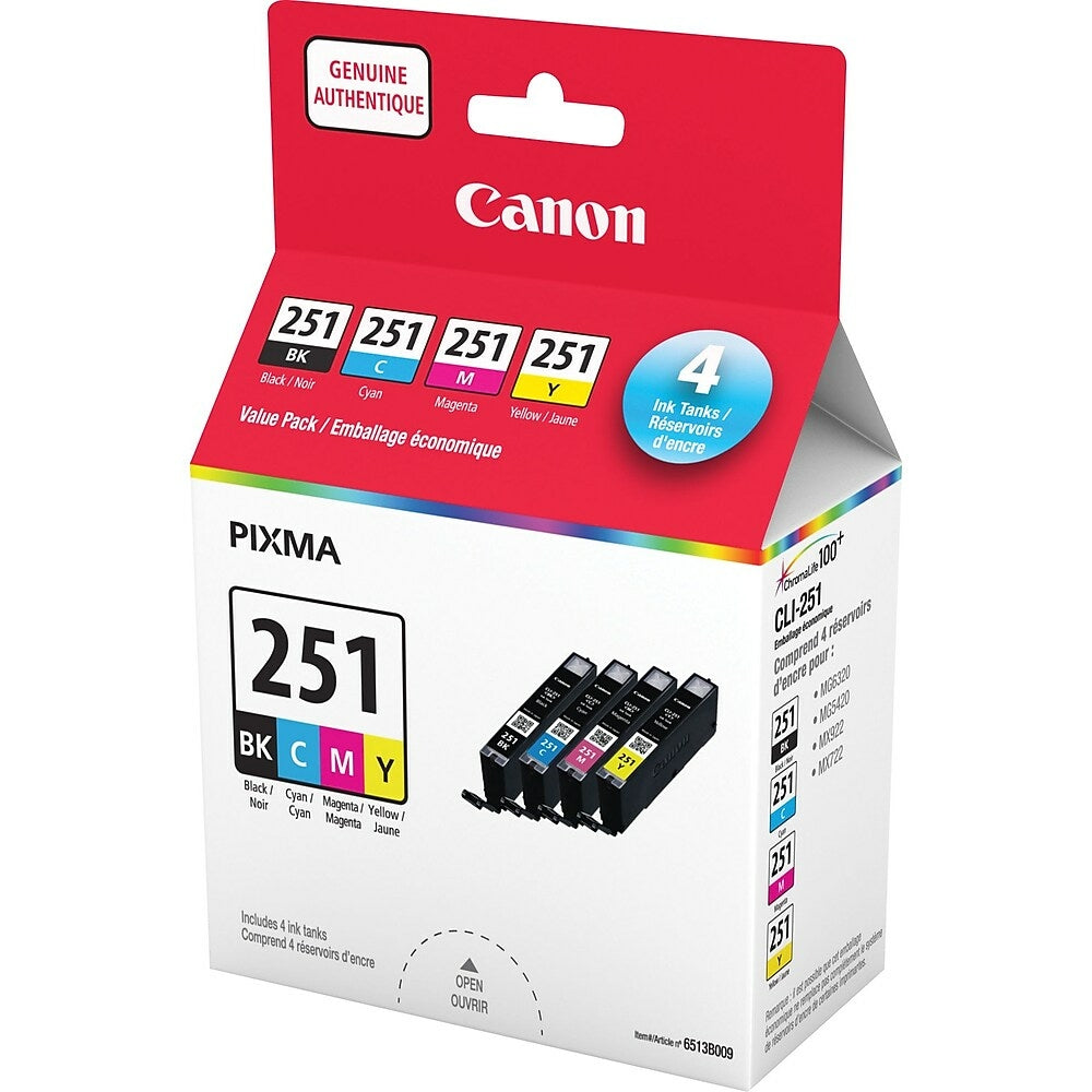 Canon CLI-251 Black & Colour Ink Cartridges Value Pack (6513B009)