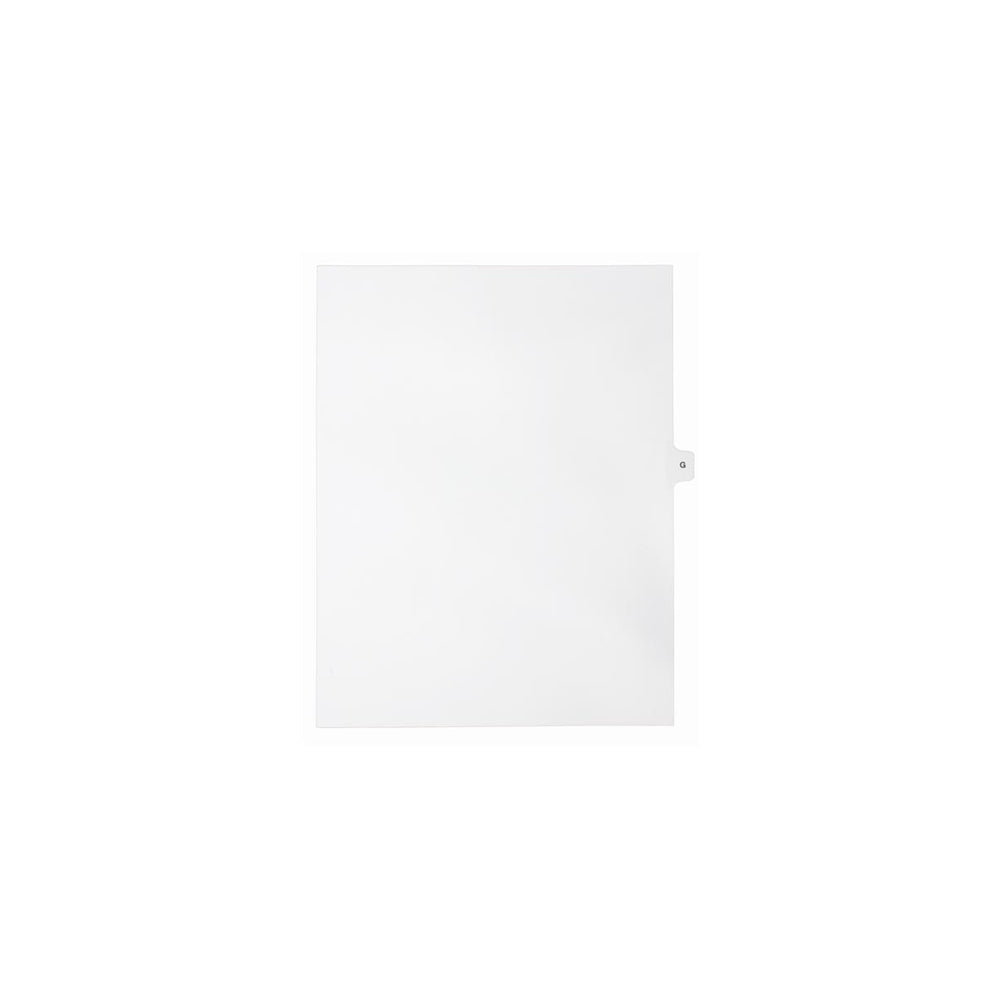 Onglets Sterling Alpha Singles, lettre G, blancs, format lettre, coupe 1/15e, paquet de 25