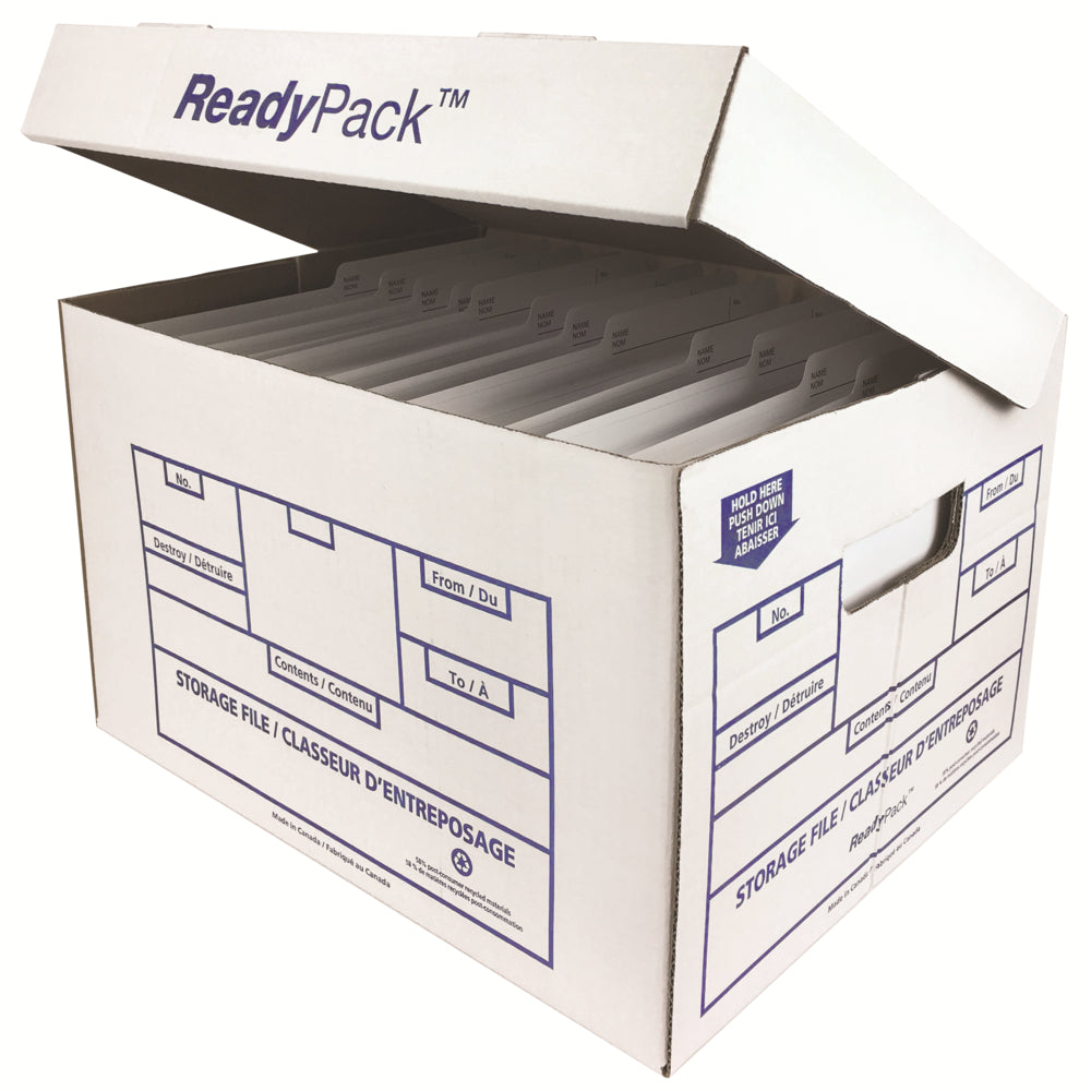 ReadyPack File Storage Box - White - 12 Pack