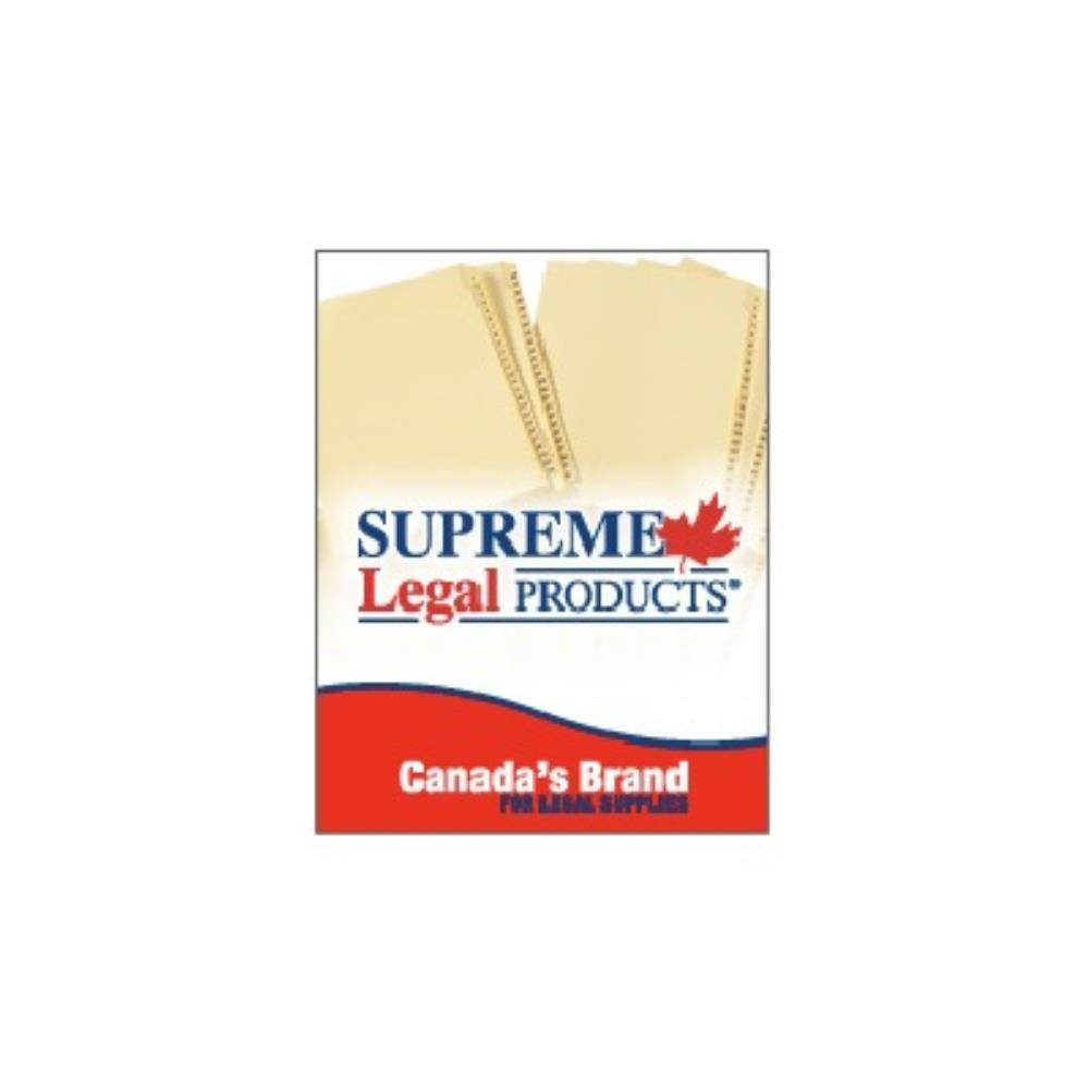Onglets Supreme Litigation 25e coupe, numéros simples 11", 3 trous Buff 16, 25/paquet