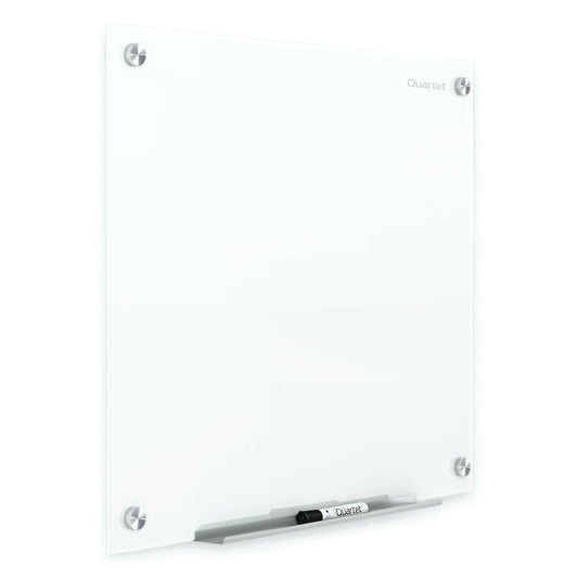 Quartet Brilliance Magnetic Glass Dry-Erase Board - 4' x 4'