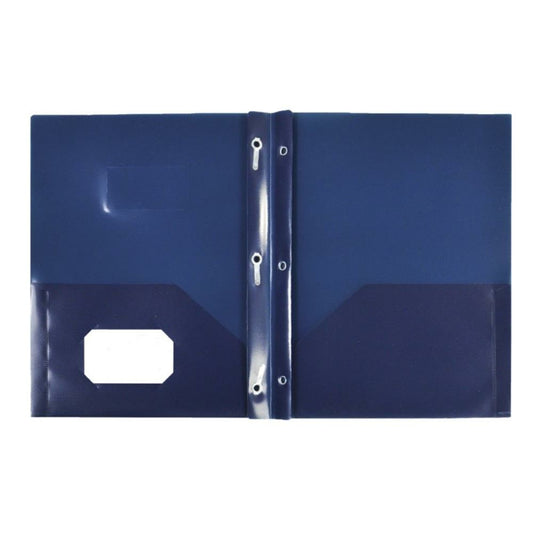 Portefeuille Winnable à deux poches avec attaches, bleu foncé, paquet de 3