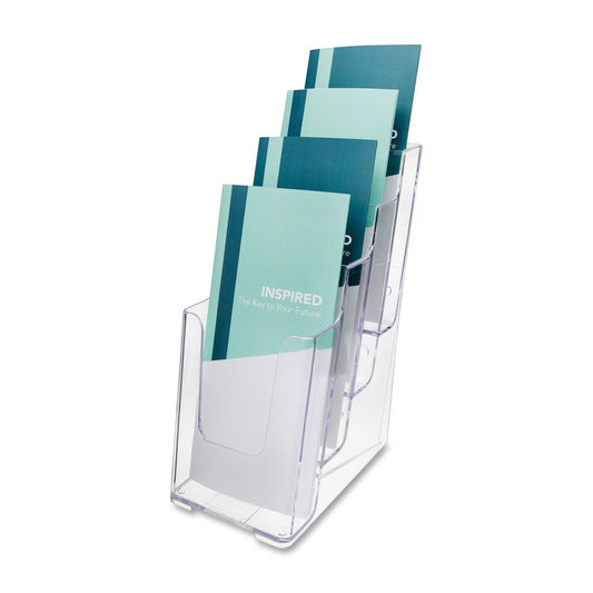 Présentoir à documents - Bureau - 4 niveaux - Transparent (77701)