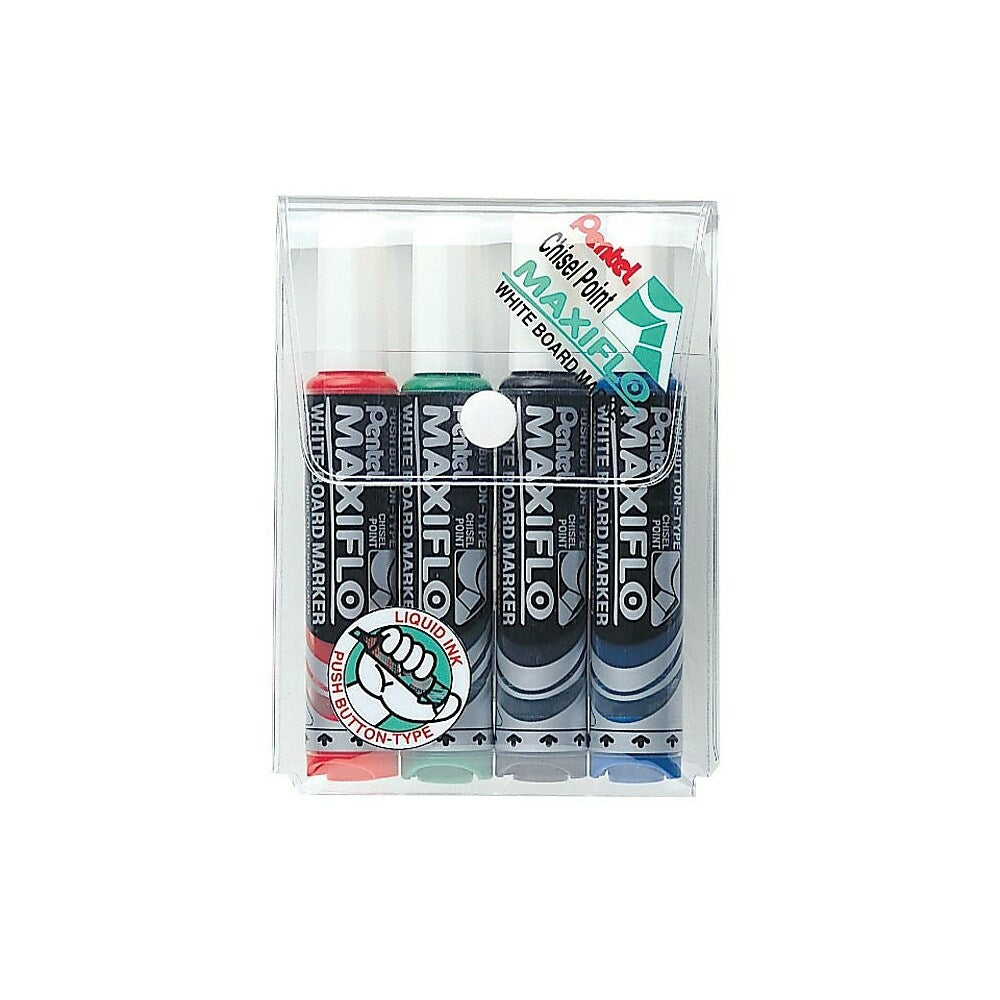 Marqueurs effaçables à sec Pentel « FLOW », couleurs assorties, lot de 4