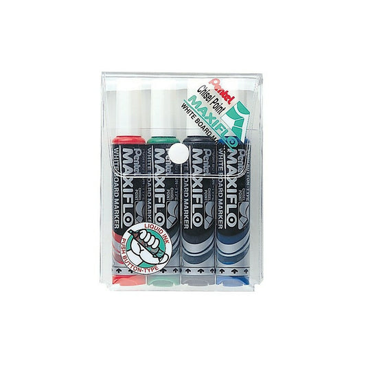 Marqueurs effaçables à sec Pentel « FLOW », couleurs assorties, lot de 4