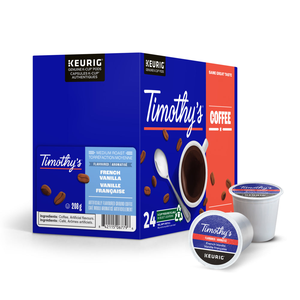 Capsules K-Cup à la vanille française de Timothy's - Paquet de 24