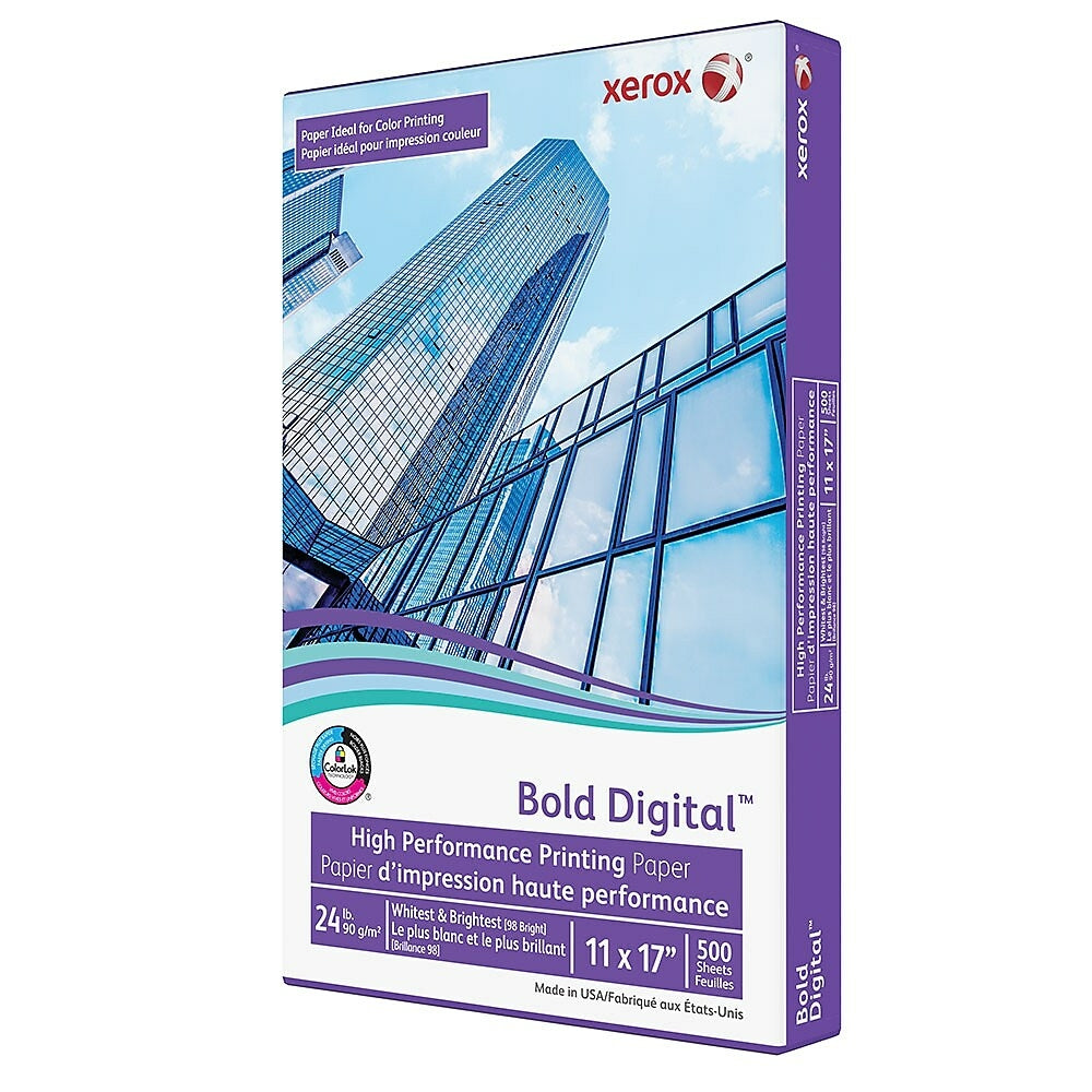 Papier d'impression numérique Xerox Bold, 24 lb, 11" x 17", 500 feuilles