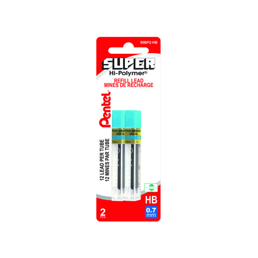 Recharges de mines Pentel, 0,7 mm, HB, lot de 2