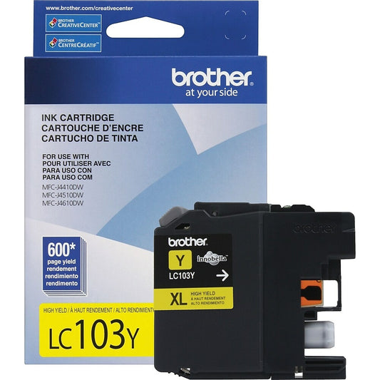 Cartouche d'encre jaune Brother LC103, haut rendement (LC103YS)