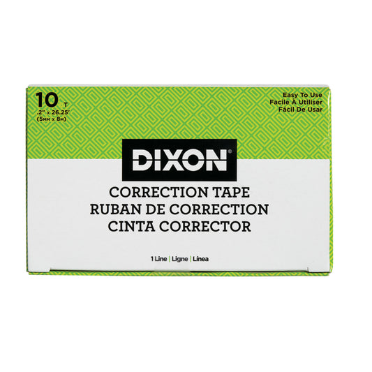 Ruban correcteur Dixon - 5 mm x 8 m - Blanc - Lot de 10