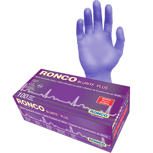 Gants en nitrile Ronco Blurite - Violet - Taille M - Paquet de 100