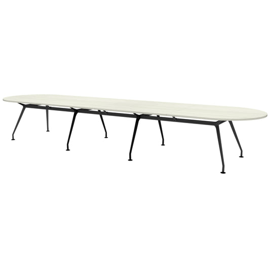 Heartwood HDL Innovations Upscale 14 Person Racetrack Boardoom Table - Winter Wood Black