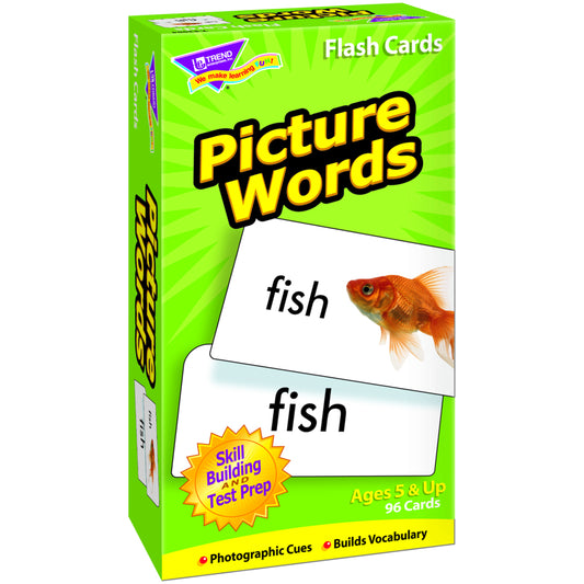 Cartes flash d'exercices de mots illustrés TREND enterprises - 3" L x 6" H - paquet de 96