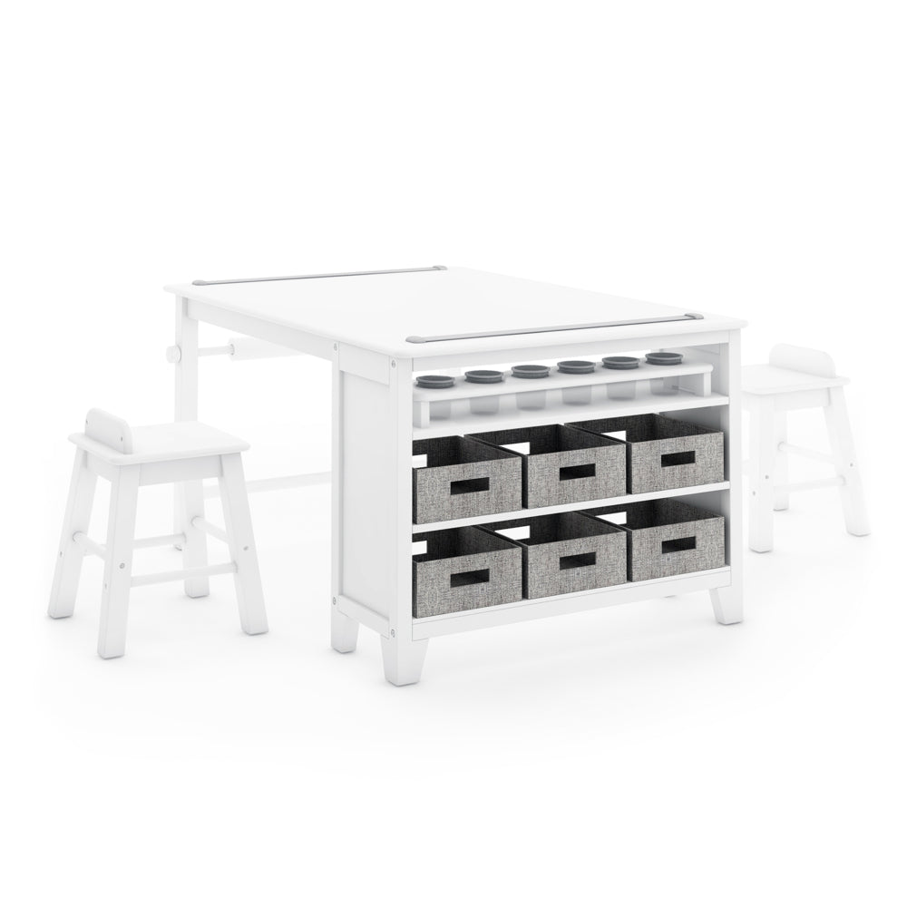 Guidecraft Martha Stewart Living & Learning Collection Kids’ Art Table & Stools - Creamy White