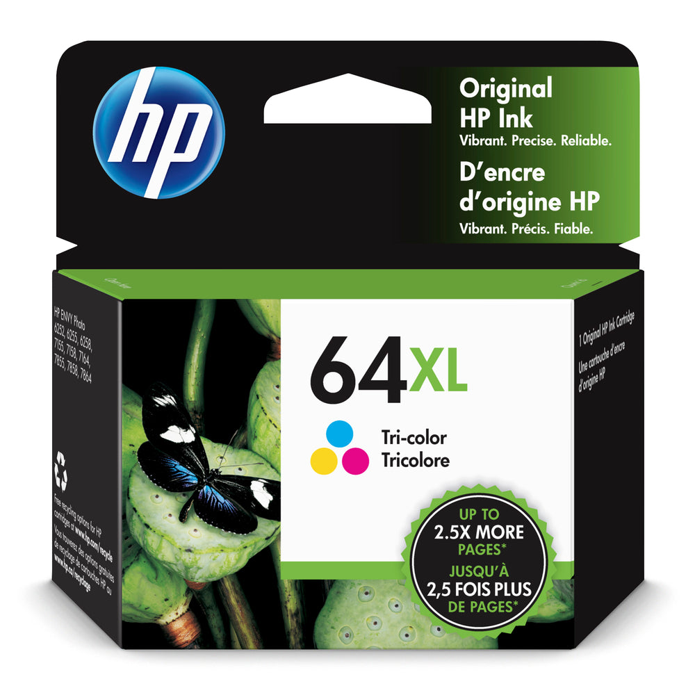 HP 64XL Tri-color Original Ink Cartridge (N9J91AN#140)