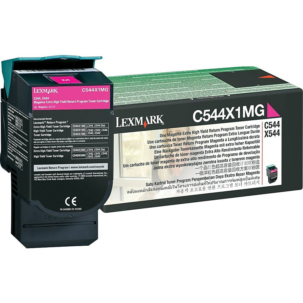 Cartouche de toner laser Lexmark C544X1MG à très haut rendement – ​​Magenta (C544X1MG)