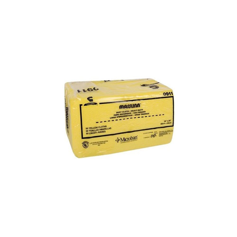 Chicopee Masslinn Heavy-Duty Dust Cloths - Yellow - 24" x 24" - 50 Pack