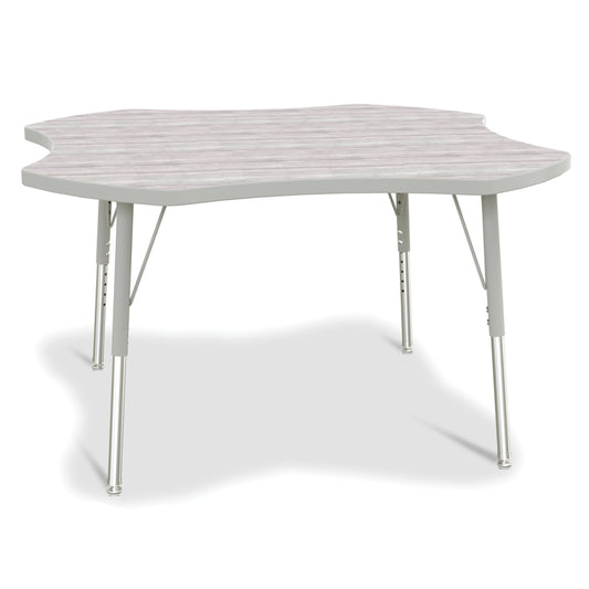 Table d'activités Jonti-Craft Berries à quatre abattants - 15-24 po H - Gris bois flotté/gris