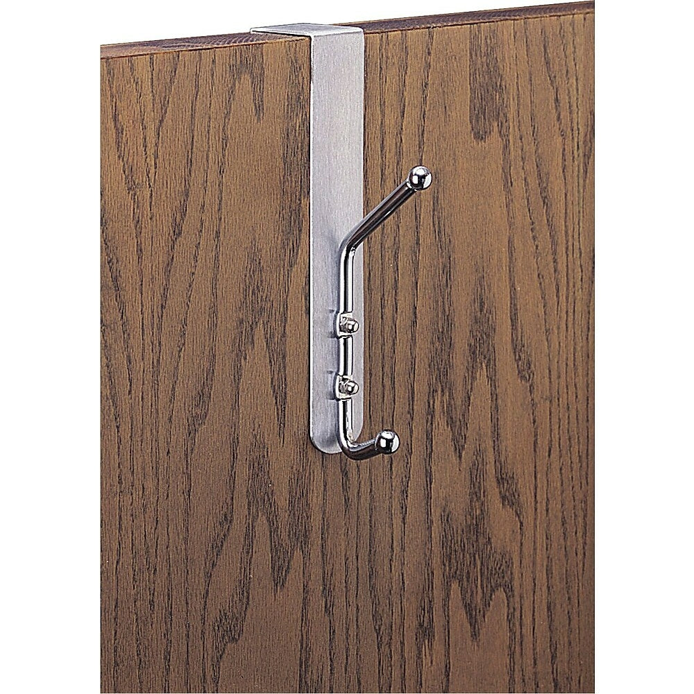 Patère double Safco, à suspendre au-dessus de la porte, aluminium/chrome