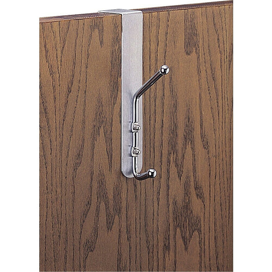Patère double Safco, à suspendre au-dessus de la porte, aluminium/chrome