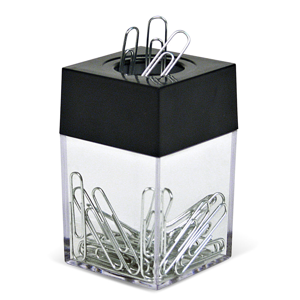 ACCO Magnetic Paper Clip Dispenser - Black/Clear