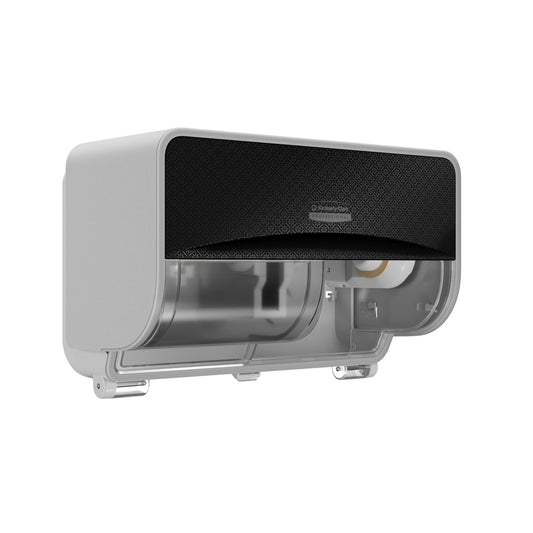 Kimberly-Clark Professional ICON Coreless Standard Roll Toilet Paper Dispenser 2 Roll Horizontal - Black Mosaic Design Faceplate