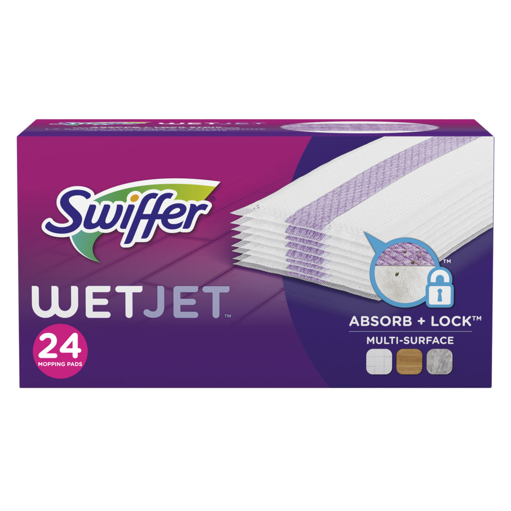 Recharges de lingettes nettoyantes multi-surfaces Swiffer WetJet, paquet de 24