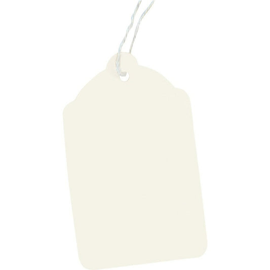 Étiquette de prix Crownhill avec ficelle – 2-3/4" x 1-11/16" – Blanc – Paquet de 1 000