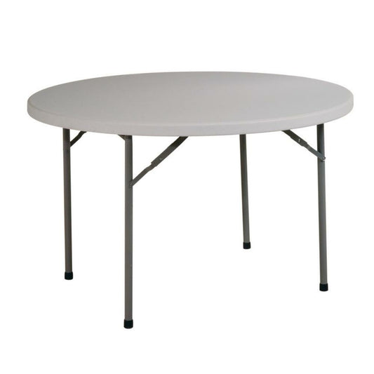 48' round resin folding table light grey