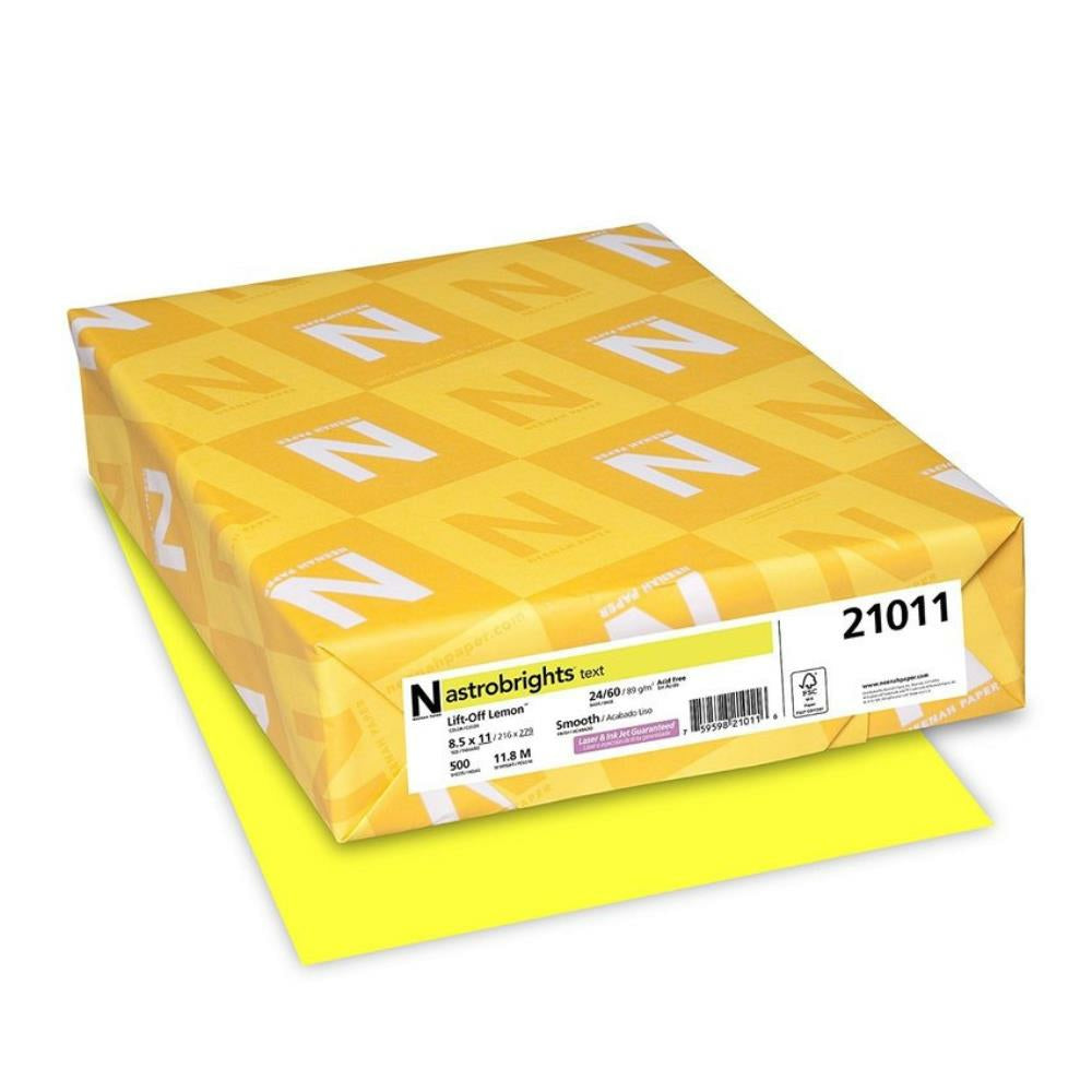 Papier Astrobrights Bright Colour - 24 lb - 8-1/2" x 11" - Jaune citron - Paquet de 500