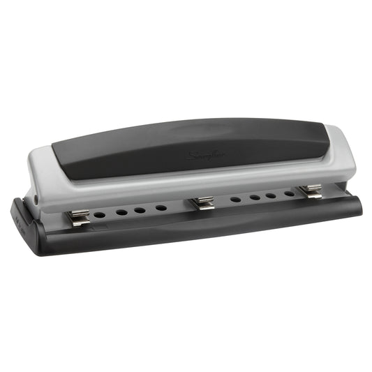 Swingline Precision Pro Adjustable Punch - 2-3 Hole - 10 Sheet Capacity - Black/Silver