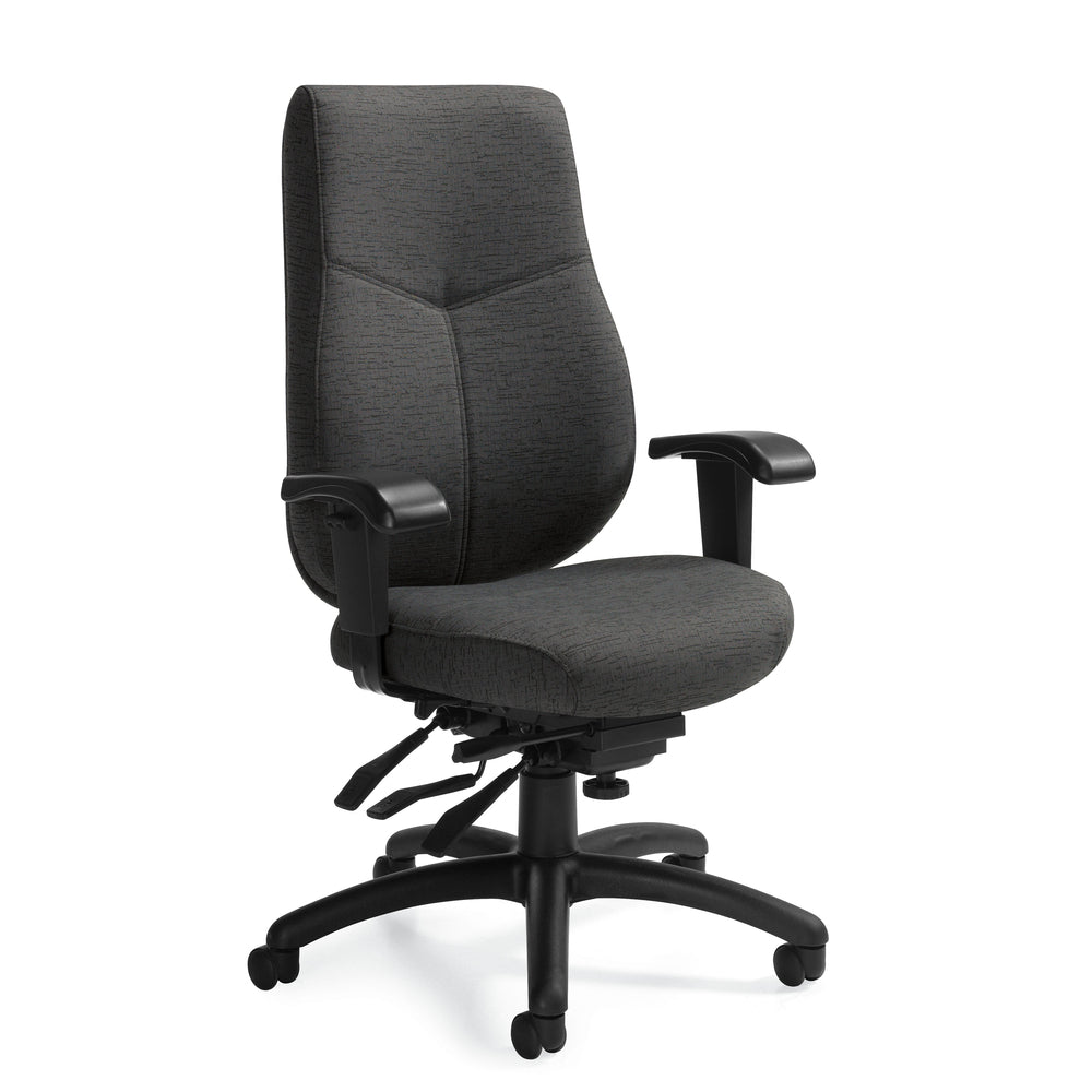 Global Aurora High Back Multi-Tilter Chair, Fabric, Charcoal Grey, 25 1/2"W x 25"D x 39 1/2"H