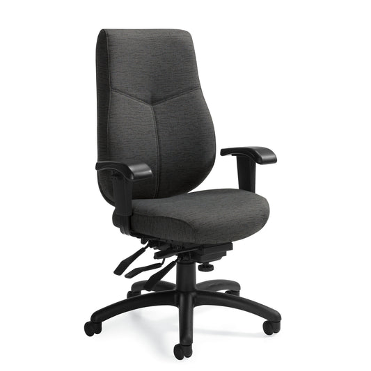 Global Aurora High Back Multi-Tilter Chair, Fabric, Charcoal Grey, 25 1/2"W x 25"D x 39 1/2"H