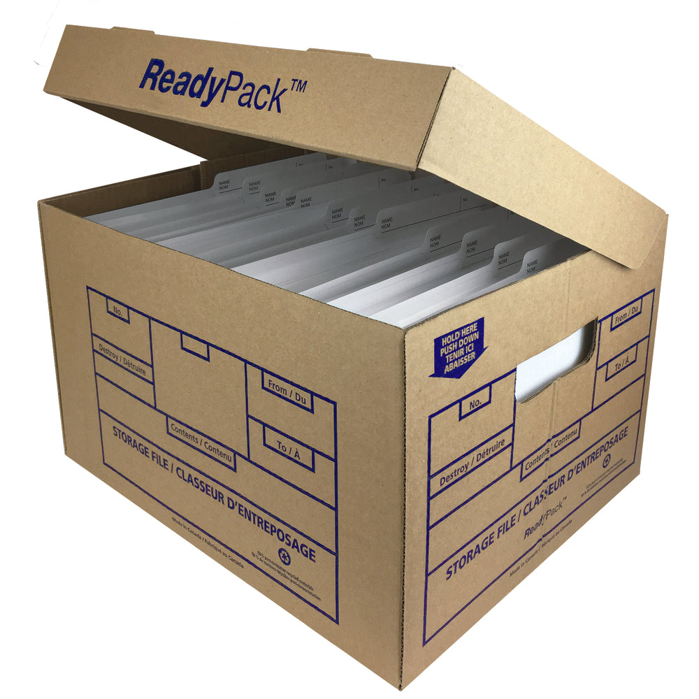 Boîte de rangement de dossiers ReadyPack Kraft - Lot de 12