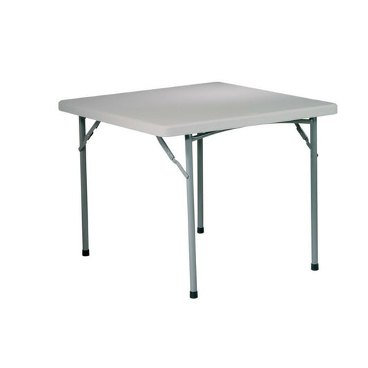 Square resin folding table light grey