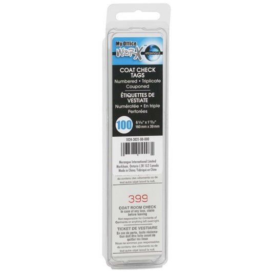 Merangue Worx Coat Check Tags