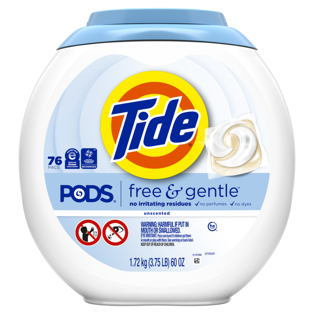 Capsules de lessive liquide Tide PODS Free &amp; Gentle, paquet de 76