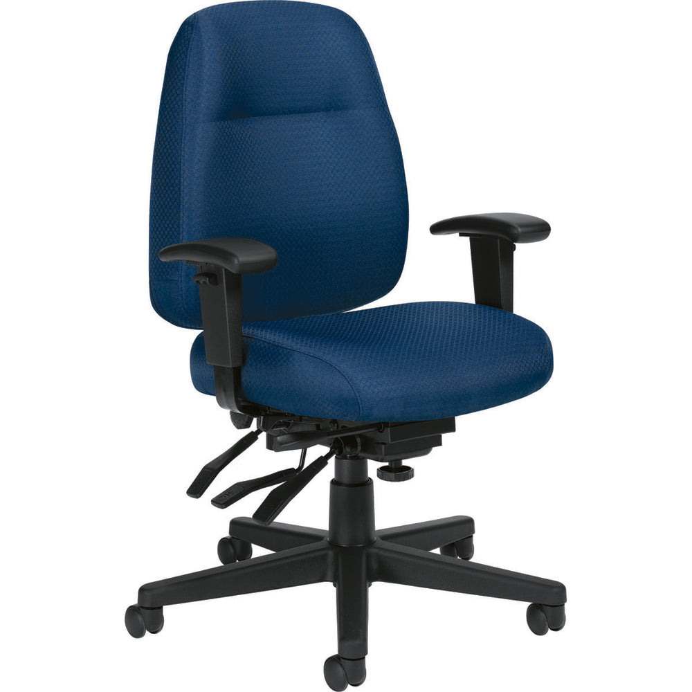 Global Full Time Mid-Back Multi-Tilter Chair, Fabric, Navy, 24 1/2"W x 25"D x 41"H