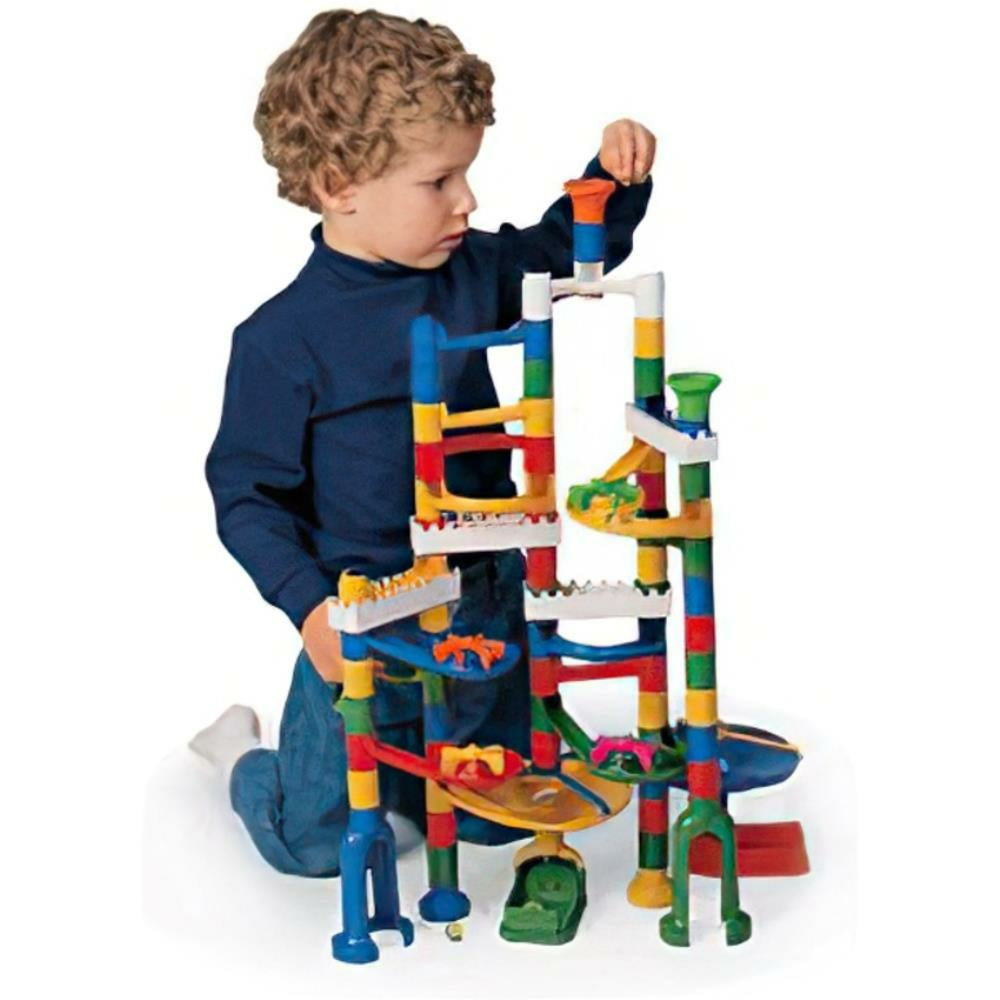 Marvel Education Constructive Playthings Build-and-Play Marble Run - 68 Pieces