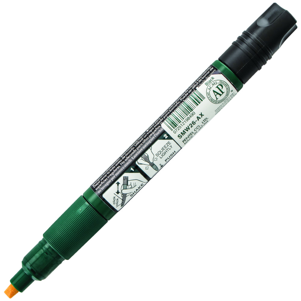 Pentel Arts Wet Erase Chalk Marker - Small Chisel Tip - Black Ink