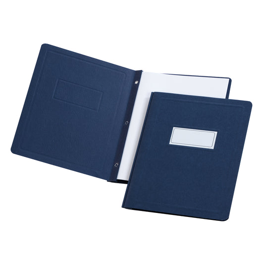 Couverture de rapport Oxford avec bordure et panneau en relief - Format lettre - Bleu foncé